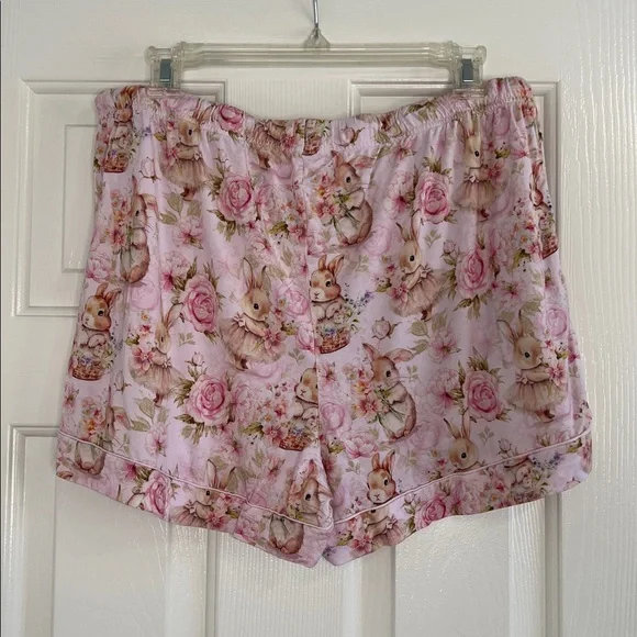 Bums & Roses NATURAL BAMBOO Collar Shirt & Shorts Set hunny bunny pajamas large - Picture 9 of 13